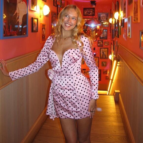 NWT Atoir Missy Polka Dot Mini Dress in Pink Size XL - Picture 4 of 10